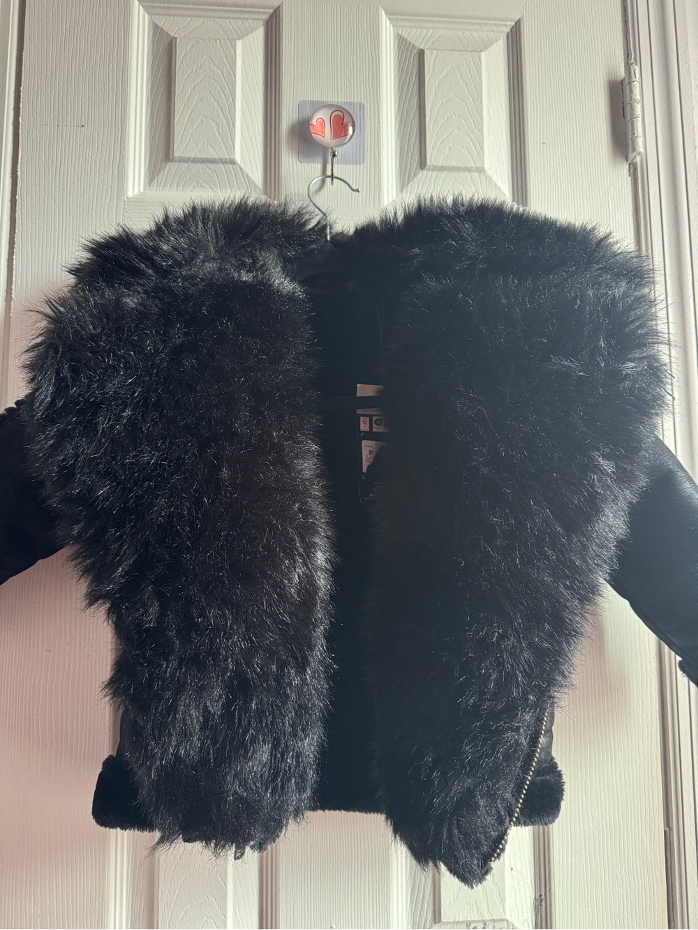 Jordan Craig Black Faux Fur Teddy Jacket for Kids - Plush Moto Style